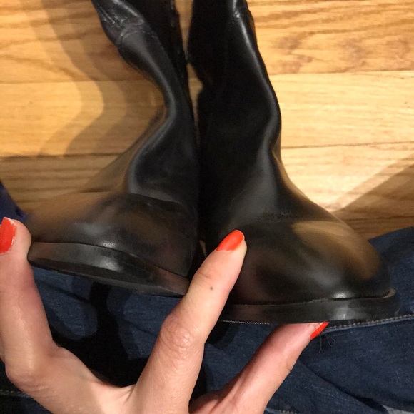 Grommets Studs SlipOn Riding Knee Rock Moto Chunky Biker Leather rave block flat - Picture 7 of 8